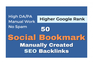 Create high authority social bookmarks seo backlinks for google ranking