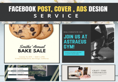 Create facebook post,  cover,  ads design to using canva