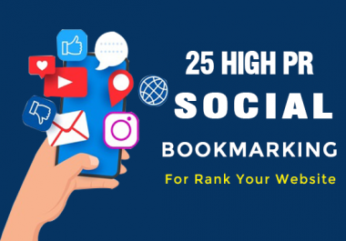 I will provide 25 Social Bookmarking backlinks for your website in High PR Sites