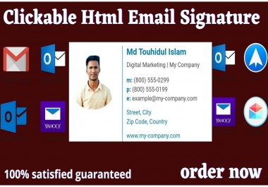 I Will Make Creative Clickable HTML Email Signature.