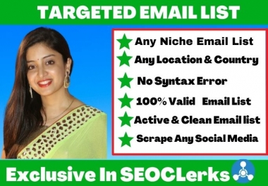 I Will Provide 2k Niche targeted verified email list for any countries