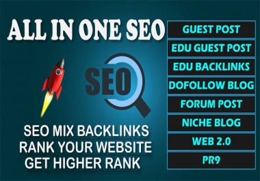All in One SEO 250+ Backlinks Service Pack Google First Page Ranking