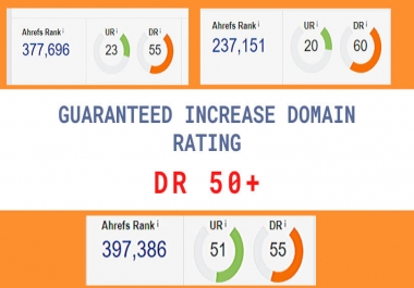 I'll increase AHREF domain rating to 50 plus guaranteed in 10 days
