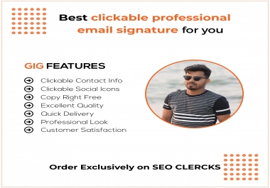 I will make best clickable professional email signature for you