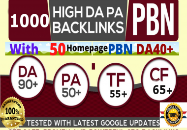Top Ranking DA50-90+1000+and With 50 Homepage PBNs Backlinks