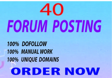40 High Quality Forums Posting SEO Backlinks