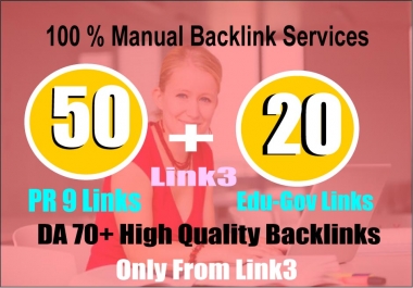 70 Backlinks 50 PR9 +20 EDU/GOV 80+ DA High Quality SEO Permanent Links Increase Google Ranking