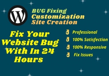 I will fix your wordpress website bugs and issues