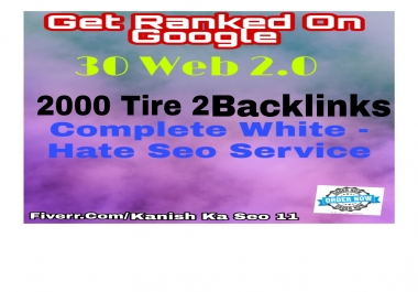 I will do sir 30 web 2 0 link building,  2000 tier 2 backlinks for SEO with login