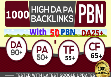 HIGH DA90+1000+Powerful links and 50 PBN DA25+all exclusive Back-links