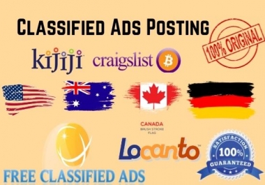 I will publish your classified ads top pr posting sites any country
