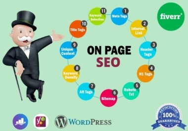 I will do on page SEO and technical onpage optimization of wordpress website with yoast
