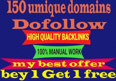 150 Unique Domain Dofollow Backlinks with DA 20plus