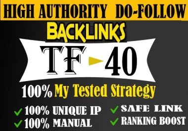 i will build 20 high tf cf permanent dofollow backlinks for SEO