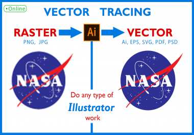 I will vector trace,  redraw,  convert,  recreate the logo or image to vector