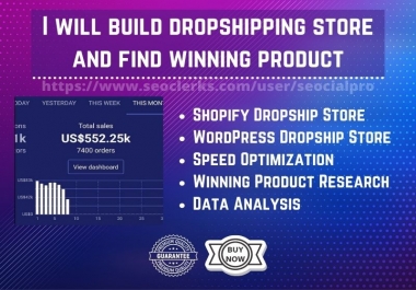 I will build dropshipping store and find winning product