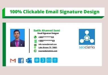 I will set up a professional clickable email signature