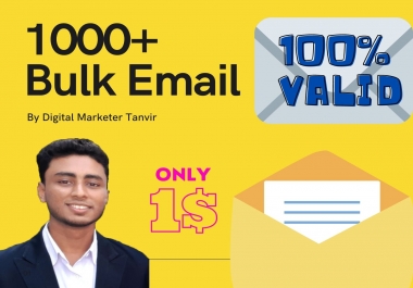 I will provide niche based 1000 bulk email list and verified email list for email marketing