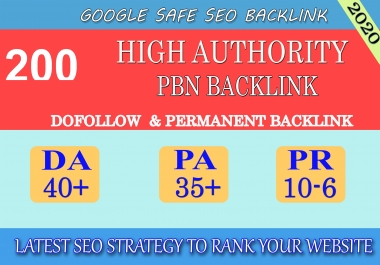 I will provide DA40+ PA30+ PR6+ 200 Web2.0 High Quality Backlink and 100 Dofollow and Permanent