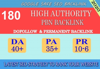 I will provide DA40+ PA30+ PR6+ 180 Web2.0 High Quality Backlink and 100 Dofollow and Permanent