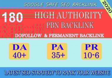 I will provide DA40+ PA30+ PR6+ 180 Web2.0 High Quality Backlink and 100 Dofollow and Permanent