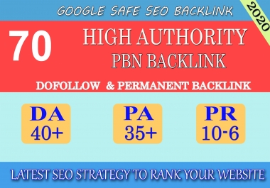 I will provide DA40+ PA30+ PR6+ 70 Web2.0 High Quality Backlink and 100 Dofollow and Permanen