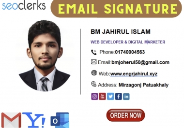 I will create professional looks clickable HTML email signature