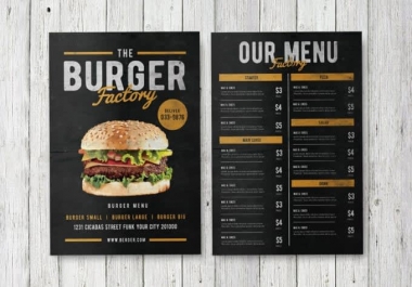 I will design eye catching restaurant menu and food menu