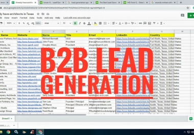 You will get b2b lead generation for your targeted business & web research