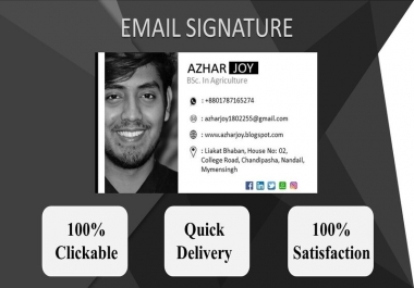 I will create & design professional clickable email signature