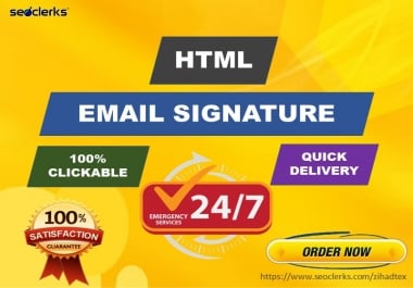 I will create professional HTML email signature or clickable email signature