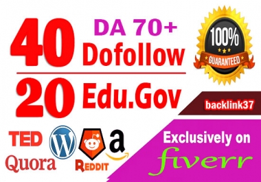 I will do website ranking with 60 pr9 high authority dofollow backlinks,  link building