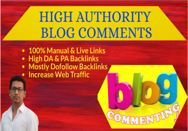 I will do 100 High Authority blog comments backlinks low OBL