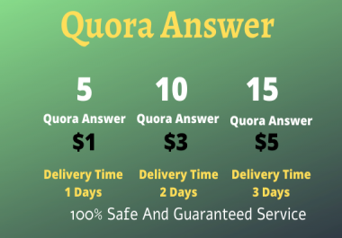 Provide 5 High Quality Quora Answer
