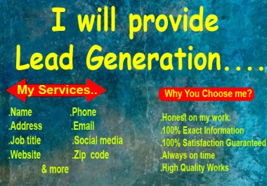 I will provide targeted 100 lead generation