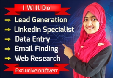 I will be your virtual assistant for data entry,  copy paste,  and b2b lead generation