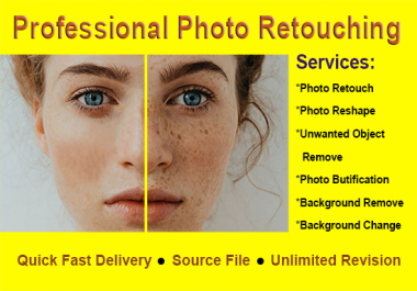I will do professional photo retouching & photo beautification
