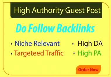 I will write and publish 1 niche guest post on high authority sites