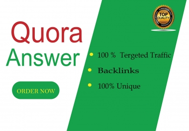 Offer niche relevant traffic with 30 Quora answers