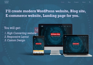 I will design and develop modern wordpress website,  landing page,  ecommerce store,  blog site