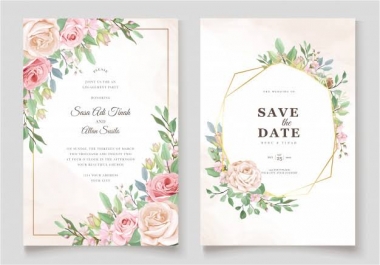 the beautiful and smpliy courageous wedding card design