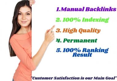 Provide 450+ manual backlinks with white hat seo