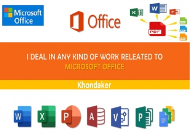 I will do Microsoft office fast typing excel,  word as a personal assistant