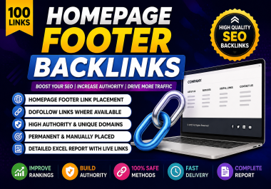 Get 100 Powerful Footer Backlinks for SEO & Link Building High DA DR websites