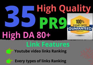 Manual 35 pr9 and pr10 high authority SEO backlinks with High DA Rank booster links