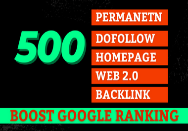 High DA 500 do-follow web 2.0 homepage backlinks
