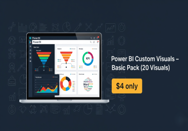 Power BI Custom Visuals - Basic Pack 20 Premium Dashboards