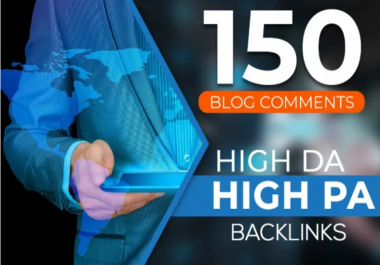 Permanent Manually 150 dofollow high da/pa blog comments backlinks