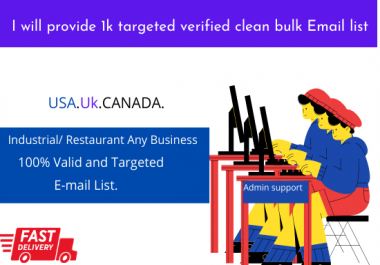 I will provide 1k targeted verified clean bulk Email list