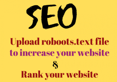 I will Do create and upload robots text and sitemap file